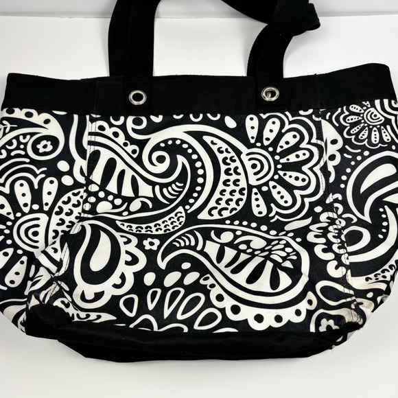 Thirty One Black & White Parisian Pop Tote Bag Paisley Parade 31 - Picture 7 of 13